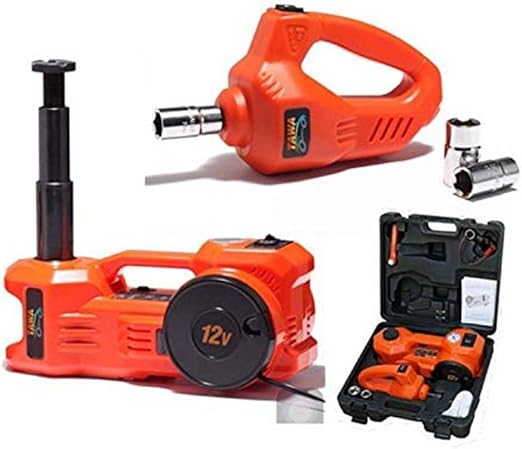360¡Ã Light Electric Car Jack 5 Ton Hydraulic Floor Jack With Built-In Tire Inflator Pump & Led Light - 2-Way Power Supply, Extra Safety Hammer - 12V Electric Hydraulic Car Jack For Tire Replacement¡­